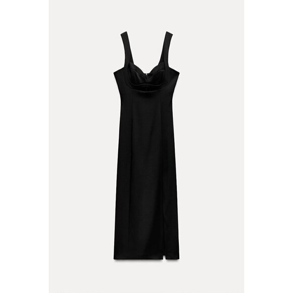 Zara Dresses & Skirts - Zara XS Black Sleeveless Cutout Midi Dress With Side Slit 9646/606/800 READ ME